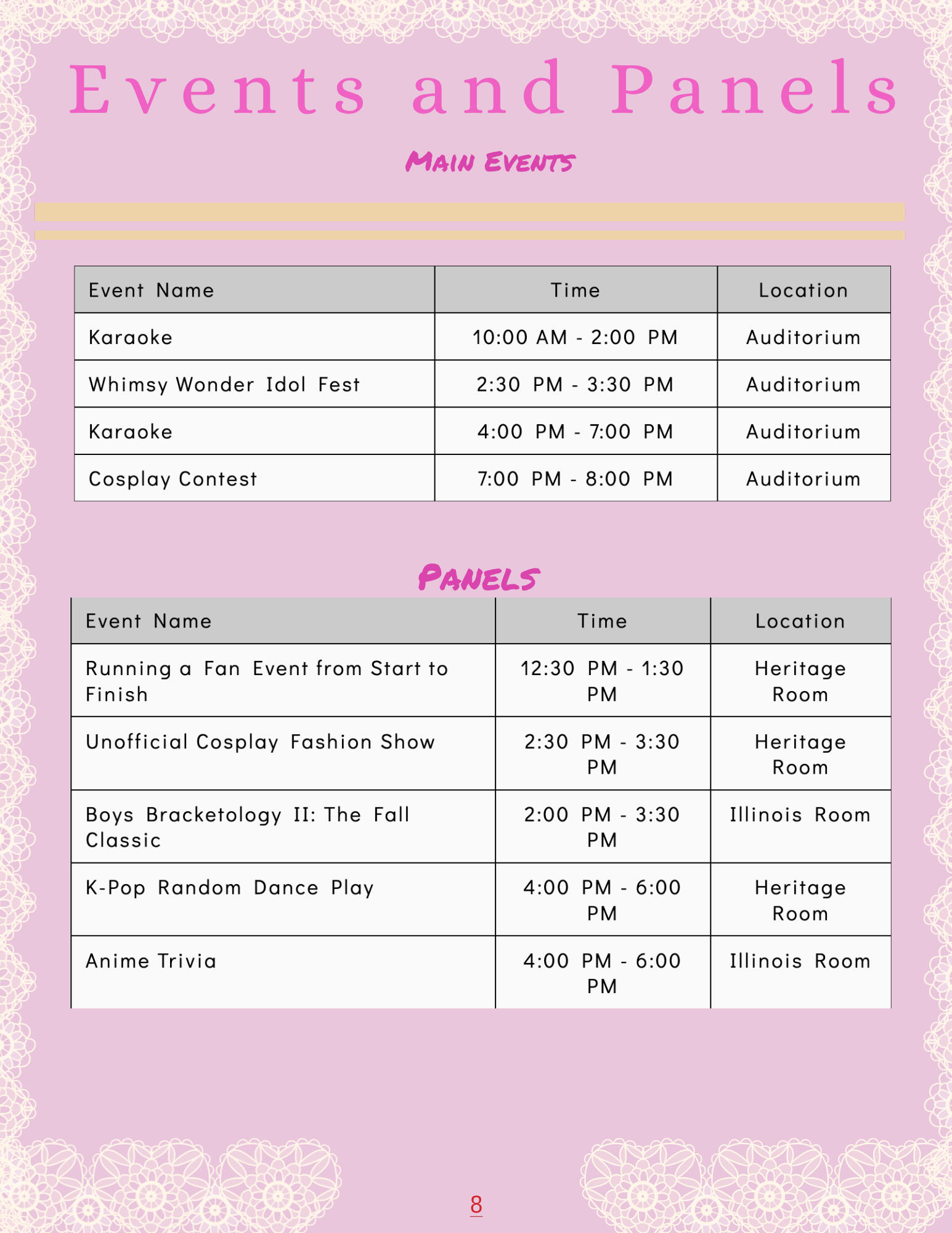 Events & Panels Events & Panels