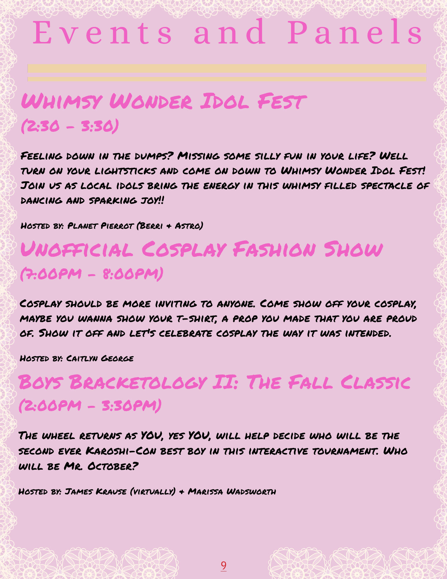 Events & Panels Pg 2